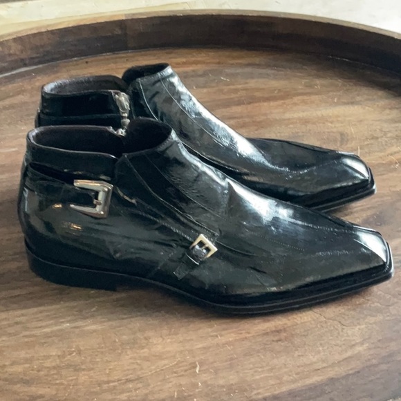 MENS CESARE PACIOTTI PATENT LEATHER ANKLE BOOT WITH ZIPPER - Picture 2 of 5